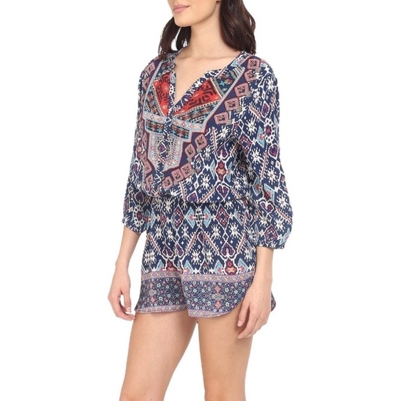 Tolani Ingrid Romper 100% Silk Size Med - Picture 1 of 16
